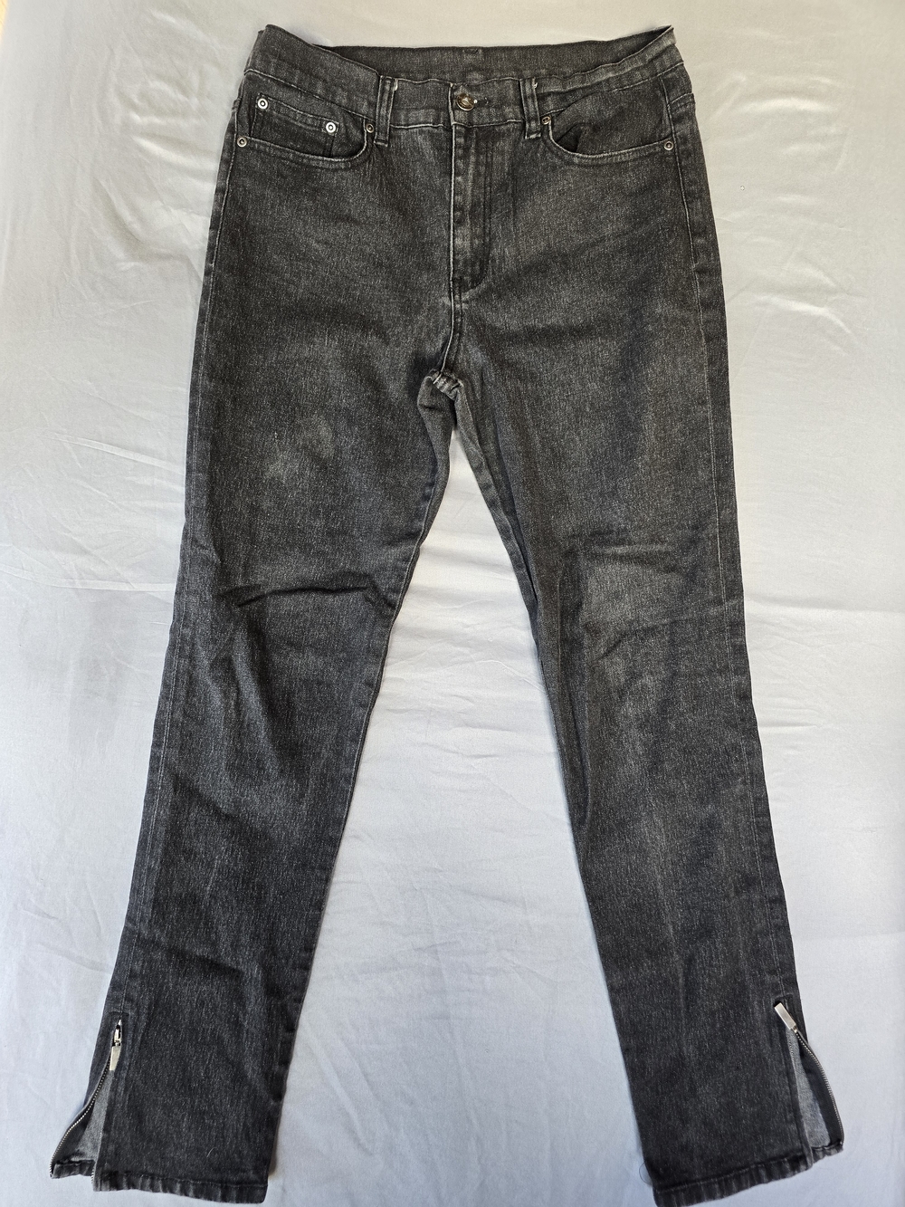 Diane Gilman Washed Charcoal Gray Denim Jeans